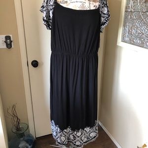 Lane Bryant Black White Embroidered Dress Size 26